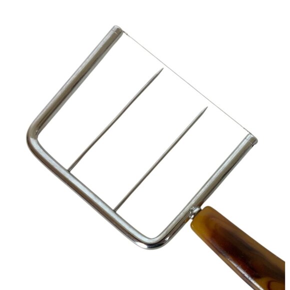 Vintage Cake Cheese Slicer Cutter Bakelite Tortoise Shell Handle - Picture 2 of 4